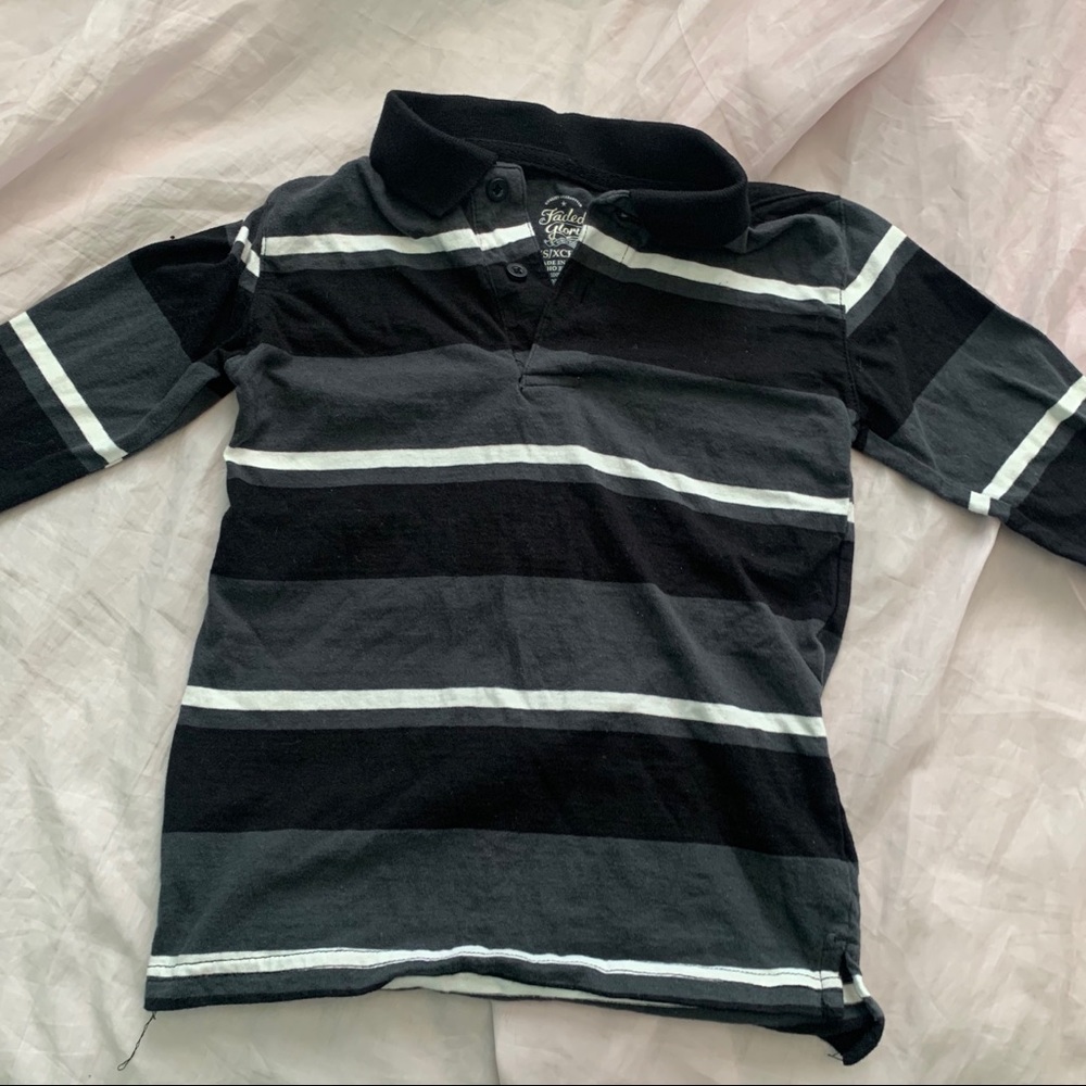 faded glory black striped long sleeve